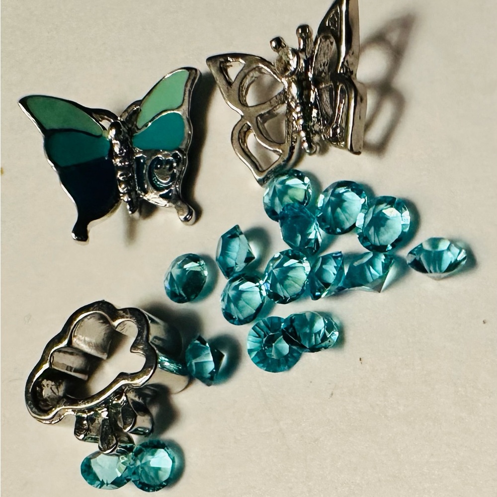 Butterfly and Crystal Charm Set